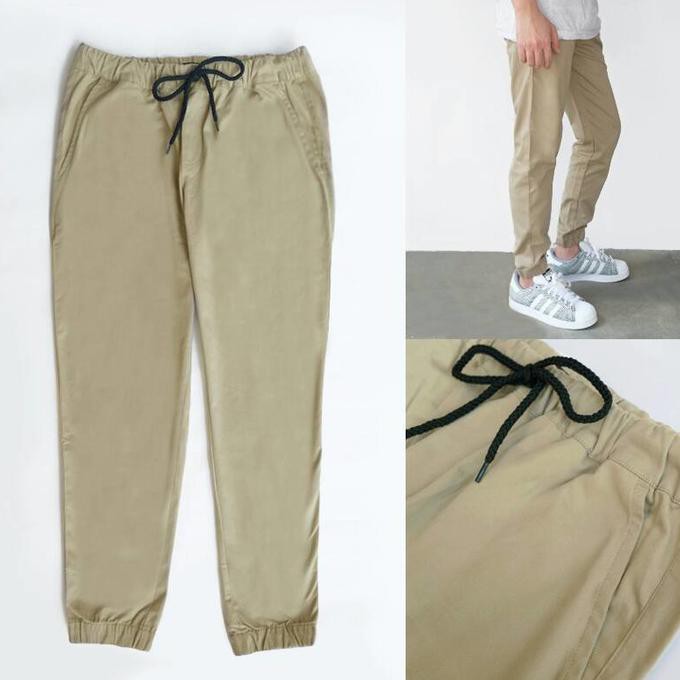 Termurah Chino Jogger Pants Cream Hq Berkualitas