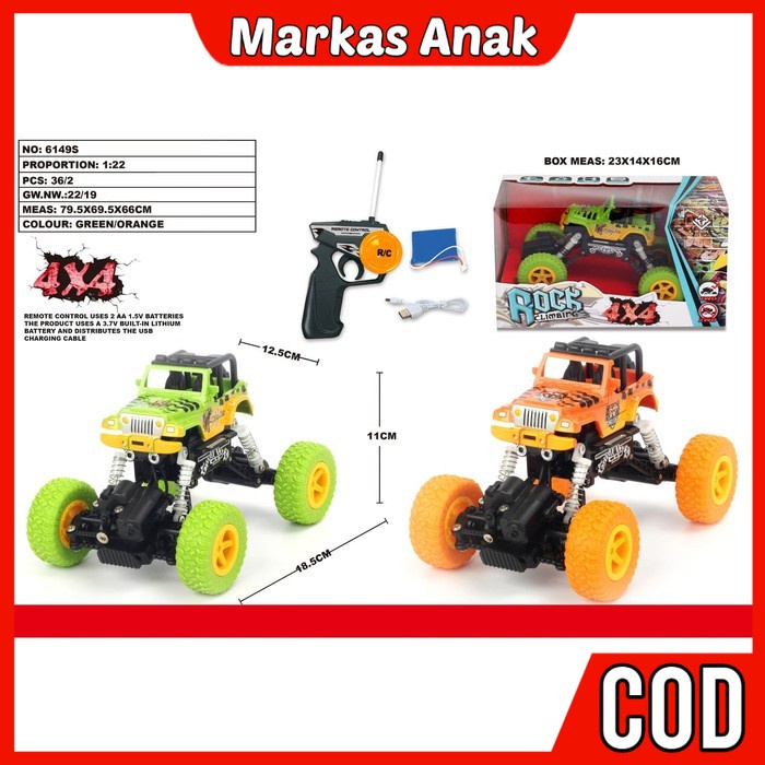 Mainan Anak Anak Umur 3 4 5 6 Tahun Diecast mobil Mobilan Balap Balapan offroad Ban Tinggi rc remote