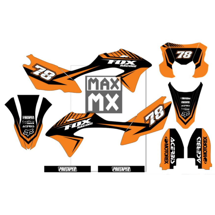 Decal Stiker KLX 150 BF Dekal Variasi Sticker Striping costum Full Body orange minimalis