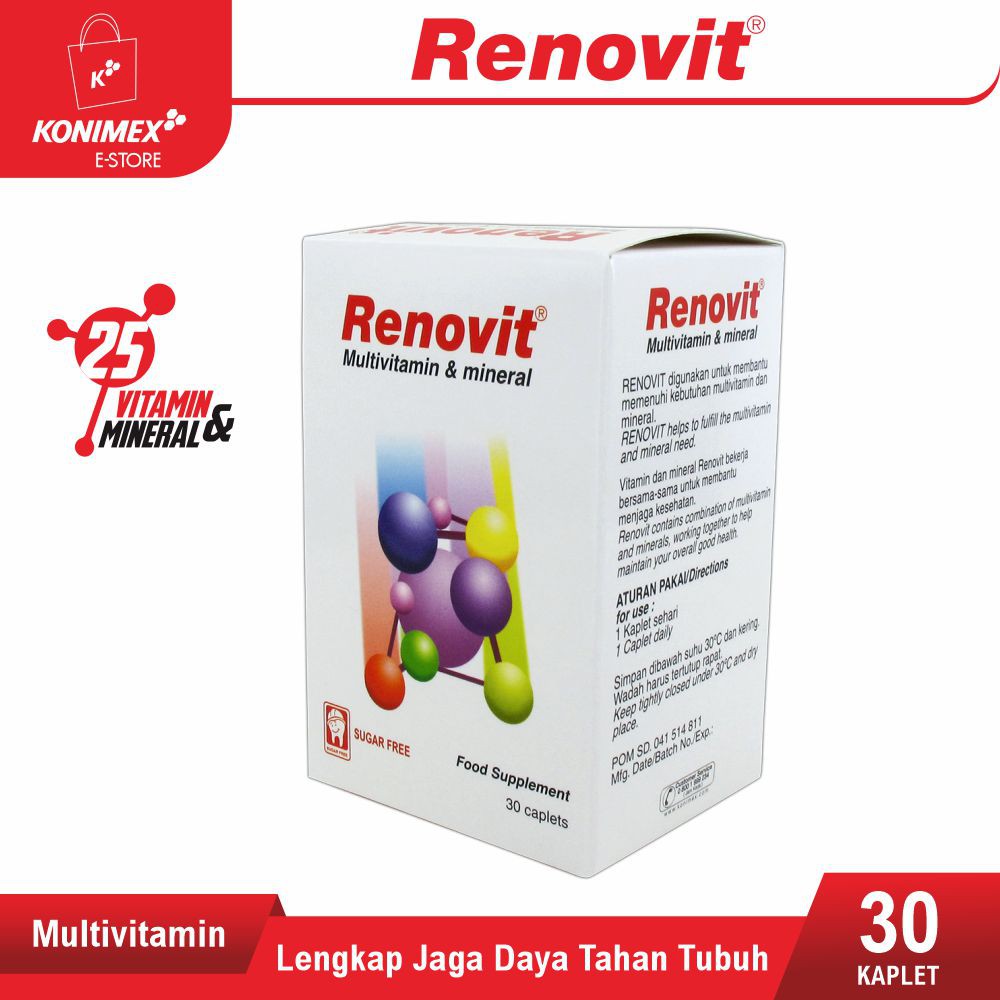 Renovit Multivitamin &amp; Mineral Botol 30 Kandungan Lengkap untuk Sehat #VITAMIN_KU