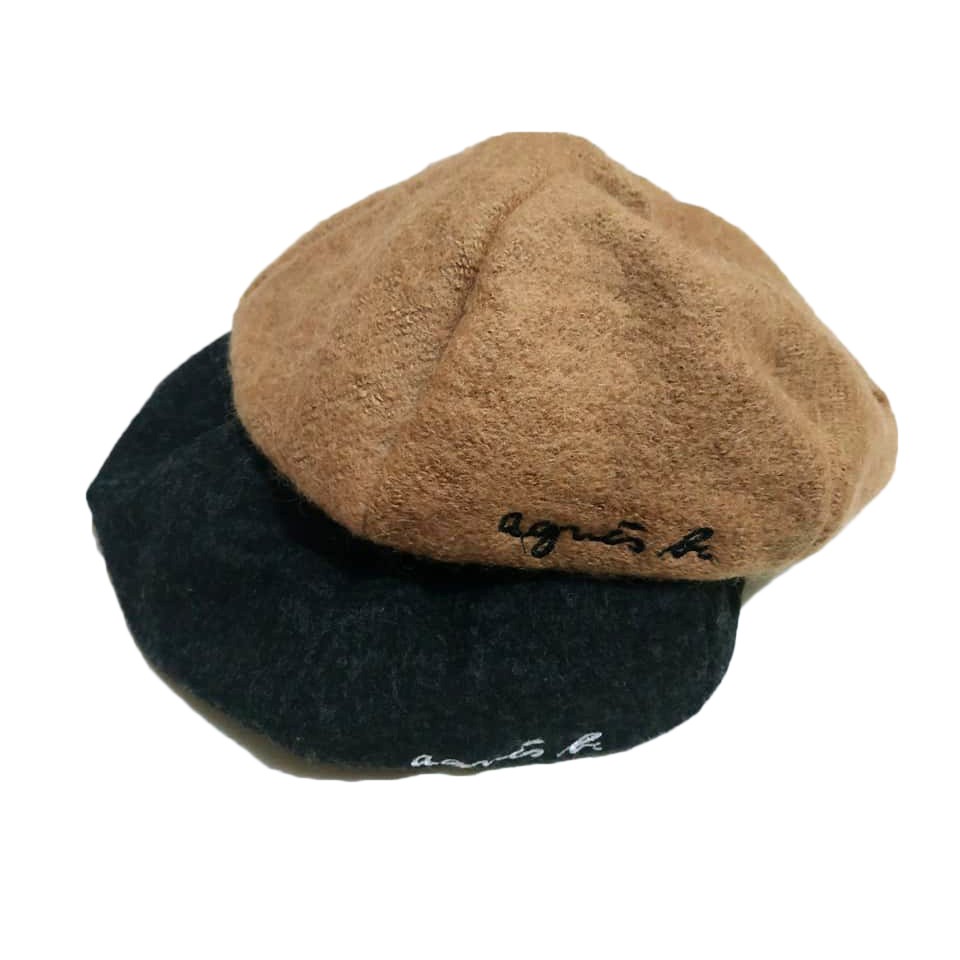 Topi Baret Flatcap Import Pria Wanita Hitam Coklat