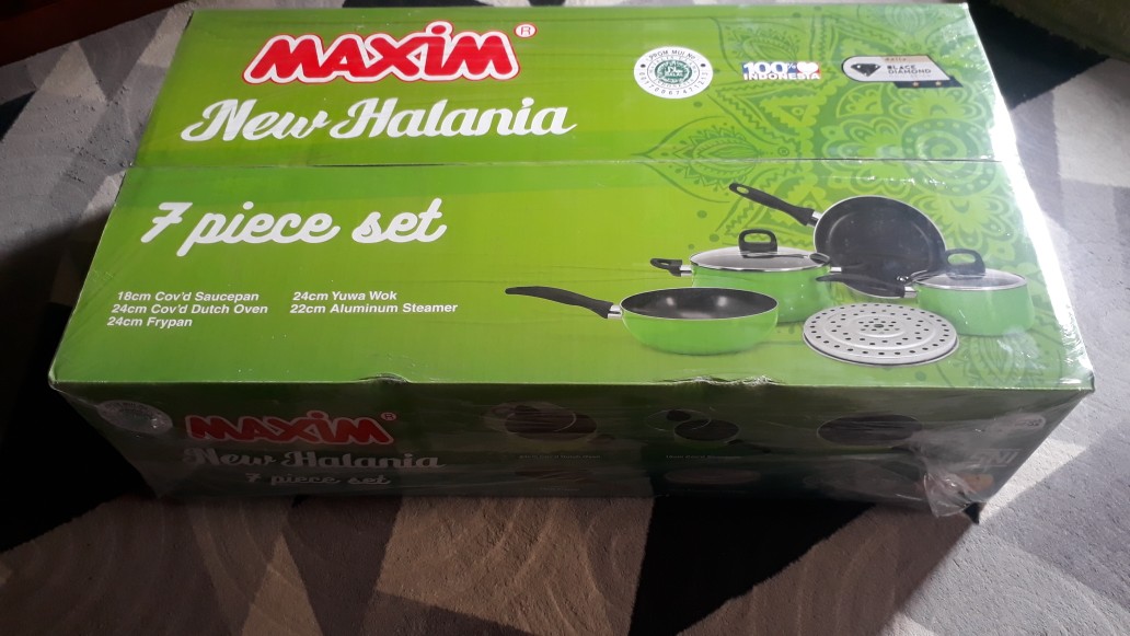 Maxim New Halania 7 Pcs Set . Panci Set 7 Pcs - Hijau . Baru & Original