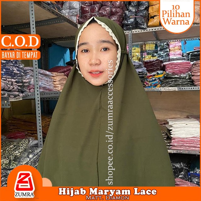 Jilbab Instan Hamidah Muka Renda Innara Medina Maryam