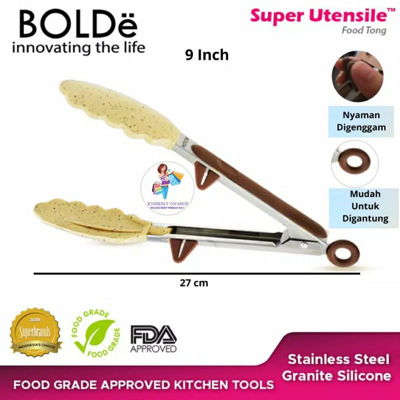 Super Utensile BOLDe Granite Series FOOD TONG 9&quot; - Pencapit - Capitan - Penjepit Makanan