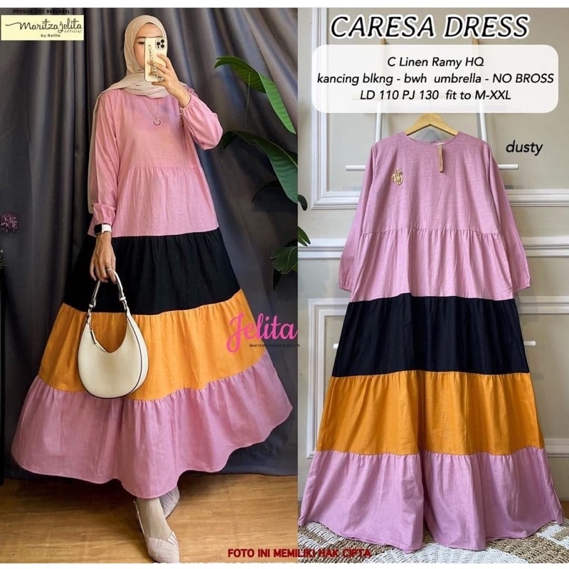 (DBY) GAMIS MIDI CARESA DRESS RAYON OVERSIZE  PREMIUM