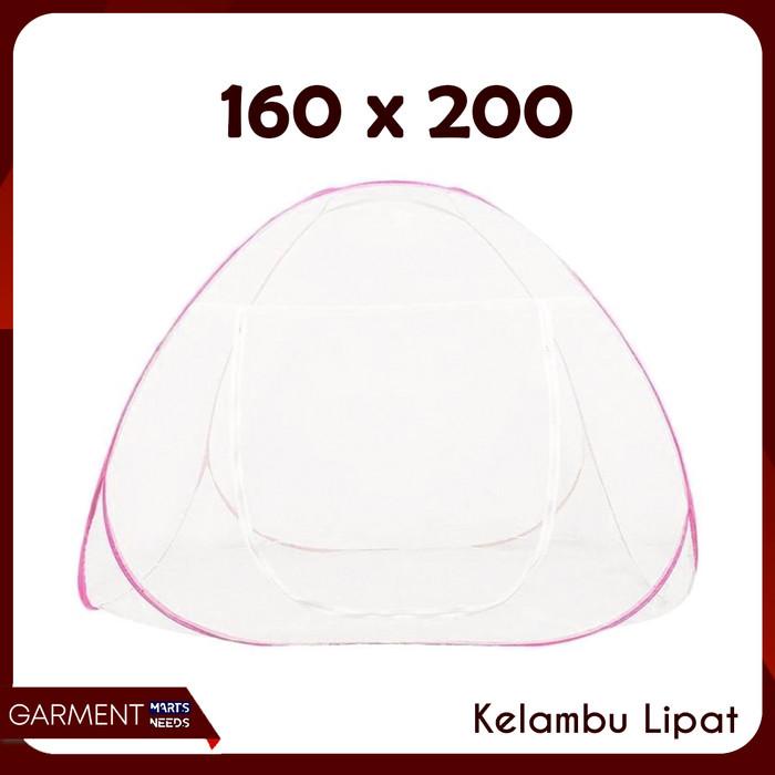 Kelambu Lipat Bolong Tempat Tidur Canopy Anti Nyamuk Ukuran 160X200