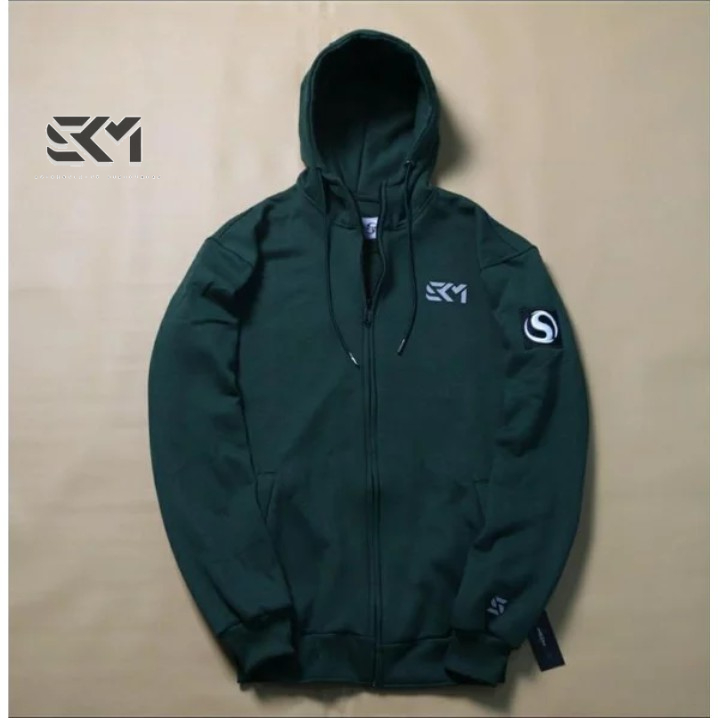 Jaket Keren Sweater SKM Distro Original Shikat Miring Alpha Zipper Hoodie Original