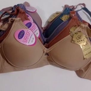 Bra bh wanita super soft fema tanpa kawat busa tipis kait 3 standart medium cup size besar halus