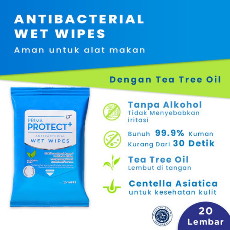 Prima Protect+ Antibacterial Wipes 20s