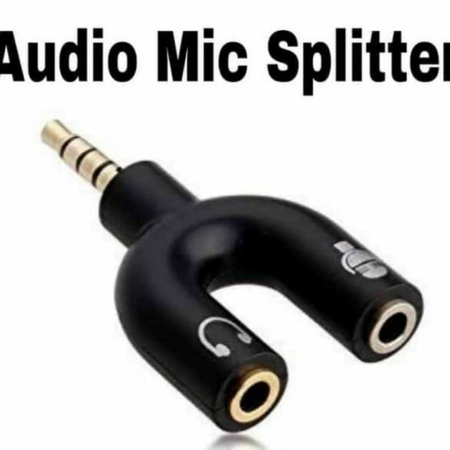 audio mic splitter spliter audio mic Y mic + speaker mantul meriah