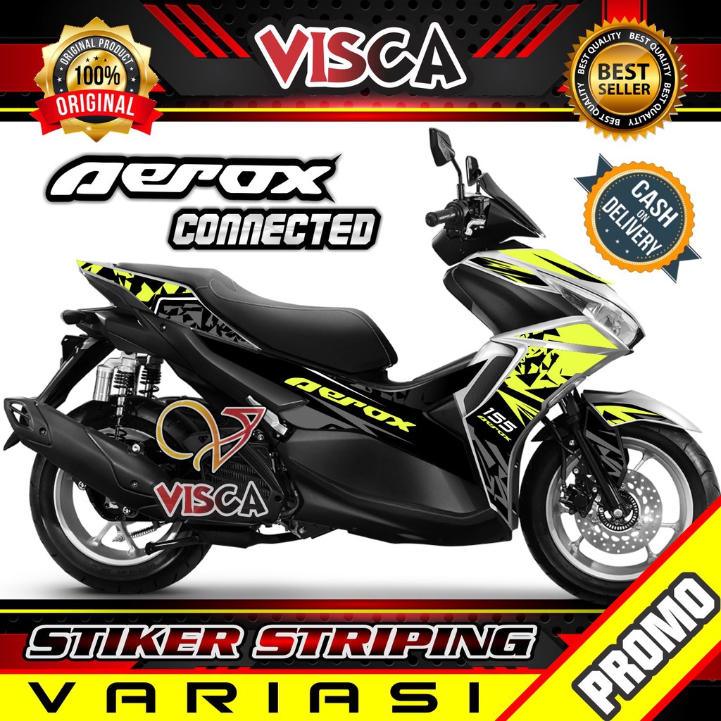 Striping Aerox 155 Connected - Stiker Sticker Striping Variasi Lis Yamaha Aerox 155 Connected - Stri