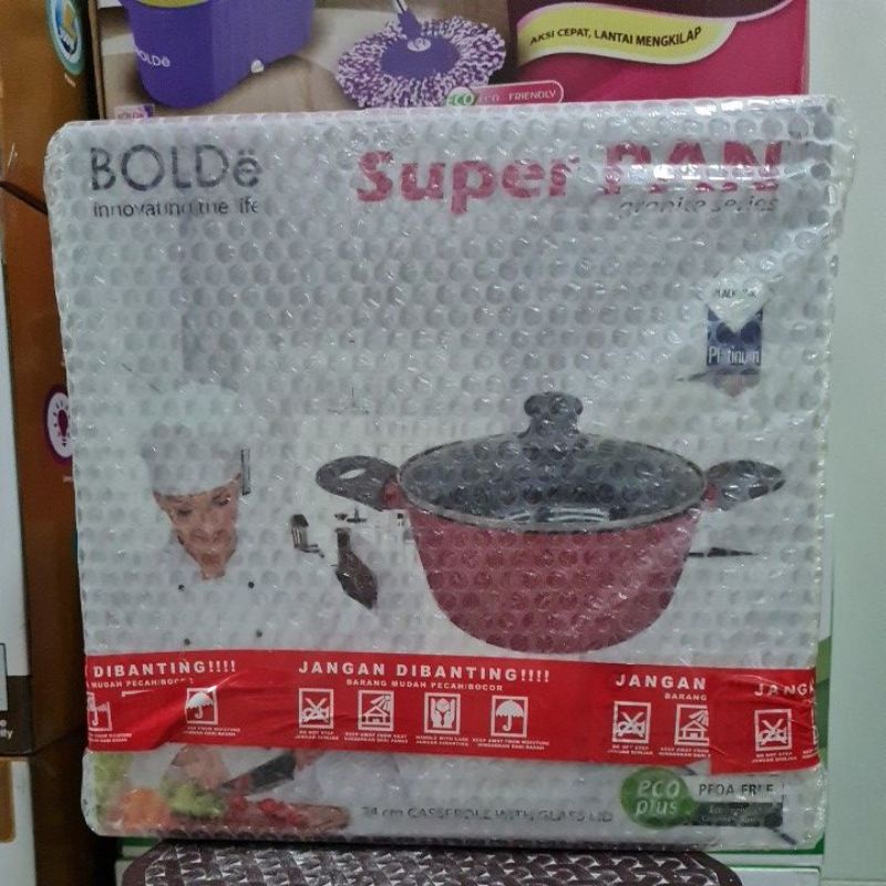 BOLDe Super Pan granite Casserole 24cm Blackpink + glass lid - panci BOLDE