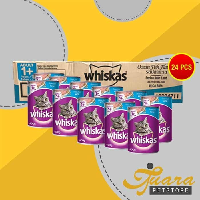 Makanan Basah Kucing Whiskas Kaleng Wetfod Grosir Dus Isi 24 PCS 400GR