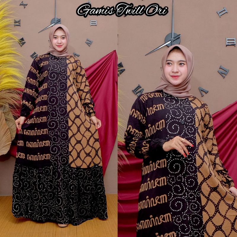 GAMIS TWILL ORI|GAMIS TWILL ORI CAP MALAMAN PREMIUM|BAJU GAMIS WANITA TERBARU|GAMIS TWILL WANITA KEK