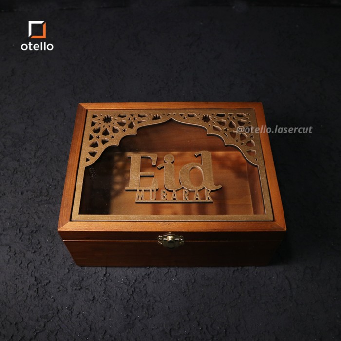 Woodlic Wooden Box Kayu Akrilik Kotak Idul Fitri Hampers Lebaran Eid Packaging Bingkisan Parcel Eid