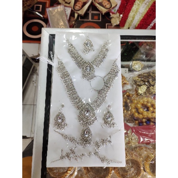 kalung set India penganten silver.