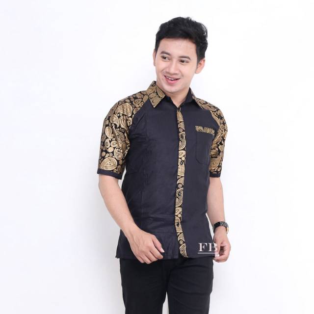 KEMEJA PRIA PENDEK/KEMEJA BATIK KOMBINASI