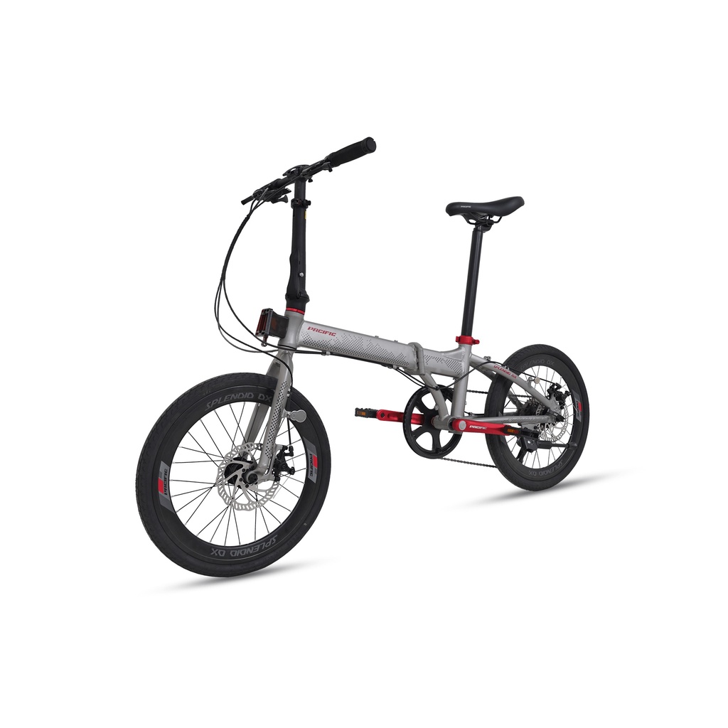 SEPEDA LIPAT PACIFIC SPLENDID DX 20” 9 SPEED FRAME ALLOY MECHANICAL DISC BRAKE BICYCLE FOLDING BIKE