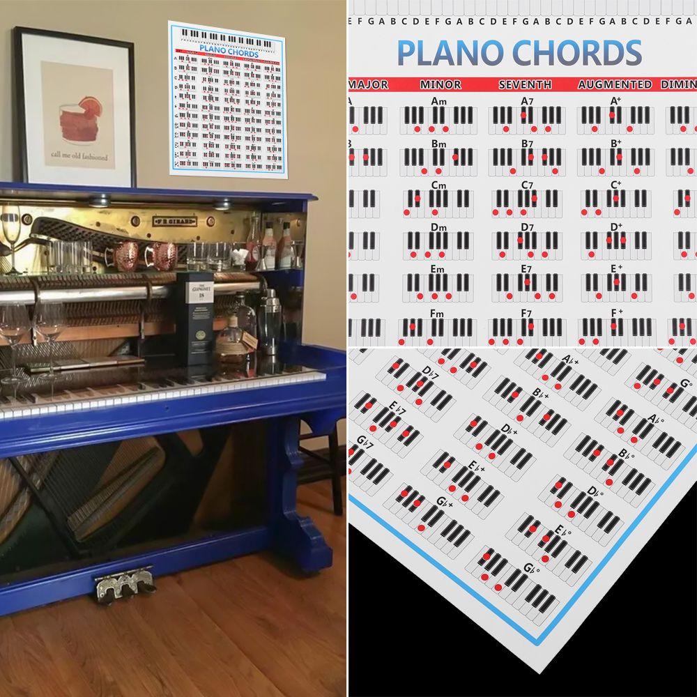 Top Tablature Piano Chords Poster Hadiah Anak Untuk Siswa Instrumen Keyboard88Kunci Pemula