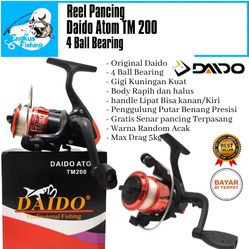 Paket Set Lengkap Pancing Reel Daido, Joran 1,5m &amp; Tas (Banyak Bonus) Kotak Kail Murah - Engkus Fishing