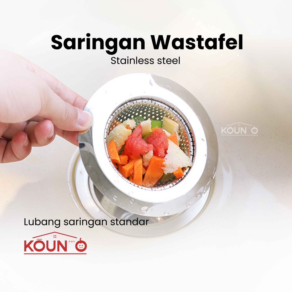 Saringan Wastafel Cuci Piring Stainless Steel Sink Strainer Filter Air Saringan Afur Bak Cuci Gelas