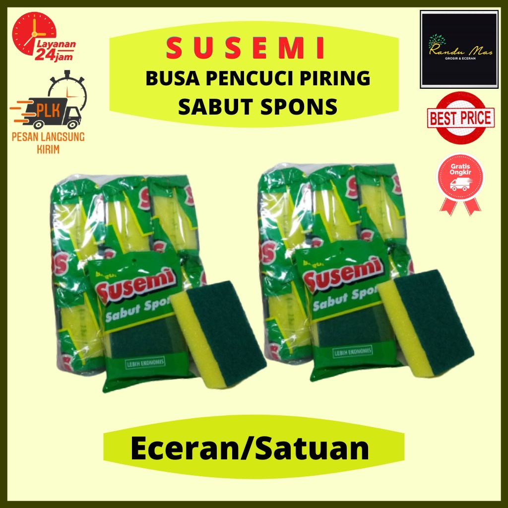 Susemi Spons Sabut Cuci Piring Dua Sisi Double Magic 2 in 1 Dishwash Sponge Piring Sponge Gelas Sendok Makan