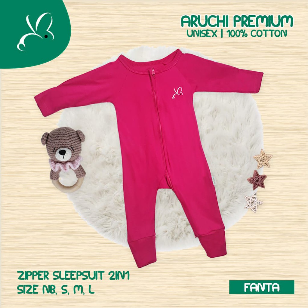 Sleepsuit Zipper Aruchi NB S M Palmerhaus cherrybabykidssbop