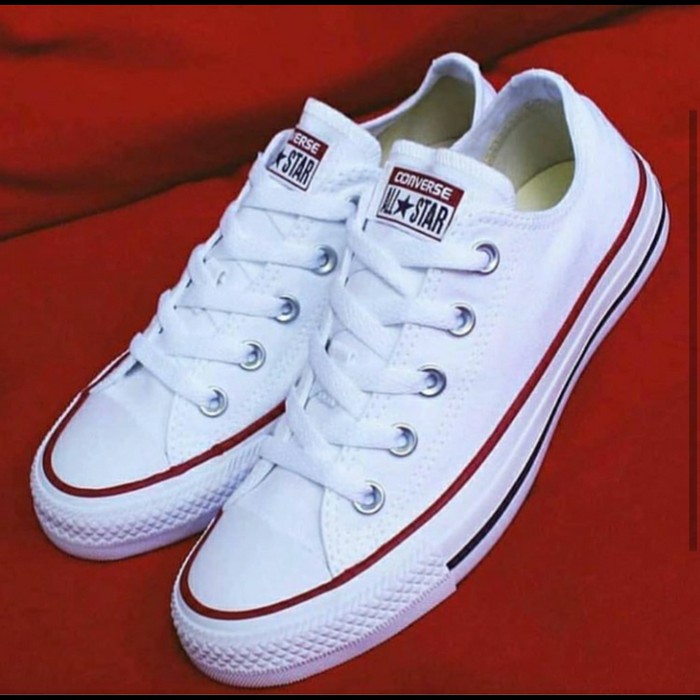 Sepatu Convers CTChuck Taylor All Star Classic All Full Optical White Putih Polos Ox Low Pendek