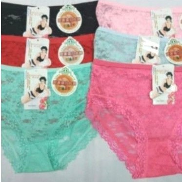 Celana dalam wanita cd brukat jumbo renda lace cd wanita brukat jumbo melar elastis halus extra size-3