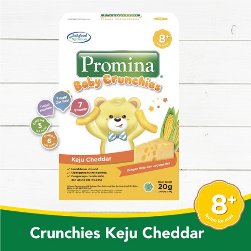 Promina Baby Crunchies Keju Cheddar 20 gram / Snack Crunchy 20 g / Cemilan bayi 8 bulan + / Crunchies Seaweed Krim Ayam