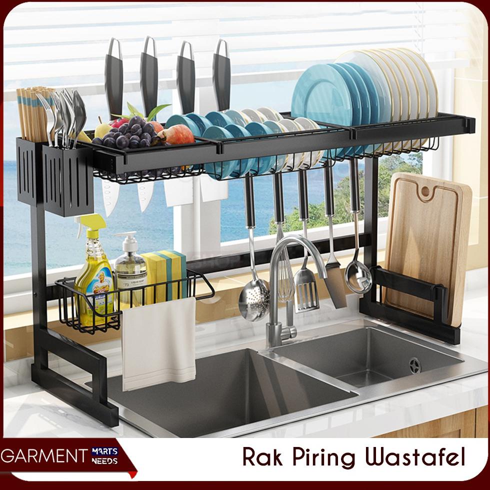 RAK PIRING WASTAFEL 2 SUSUN HITAM ANTI KARAT SERBAGUNA TERLARISS...,,,,,