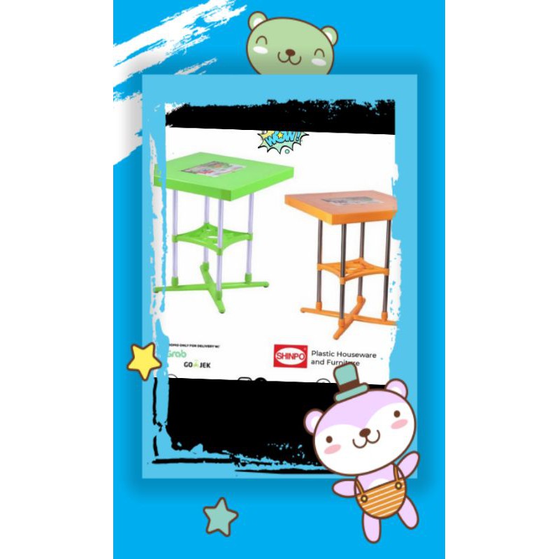 MEJA SEGI PLASTIK / MEJA MAKAN MURAH / MEJA CAFE SIERRA SHINPO 660