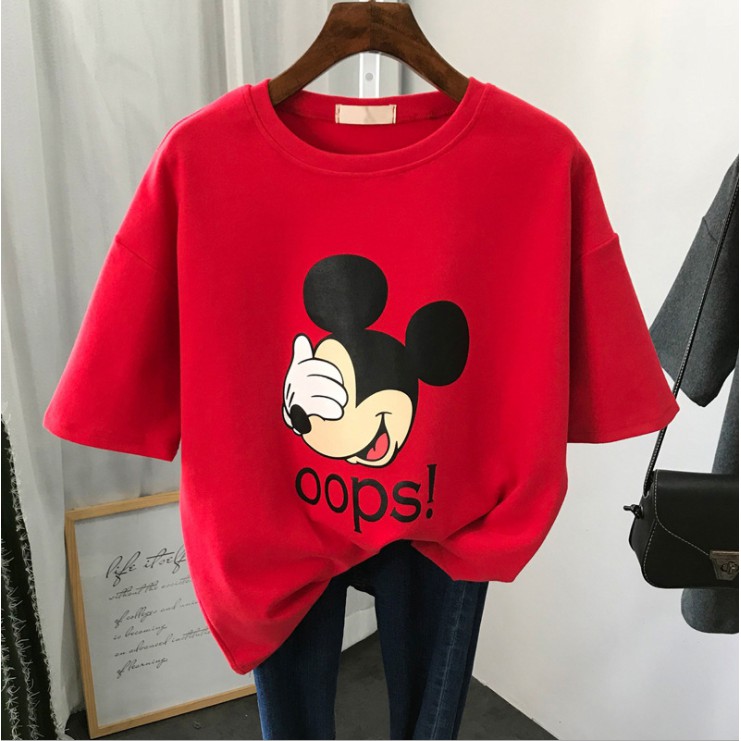 Kaos Korean Style Kaos Wanita Lengan Kaos Motif Mickey Mouse Motif Kartun Kaos Premium Kaos Murah