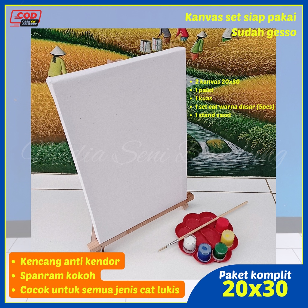 

KANVAS LUKIS ANAK LENGKAP CAT KUAS PALET - PAKET A CANVAS ALAT MELUKIS MENGGAMBAR KECIL MINI SKETSA 1SET