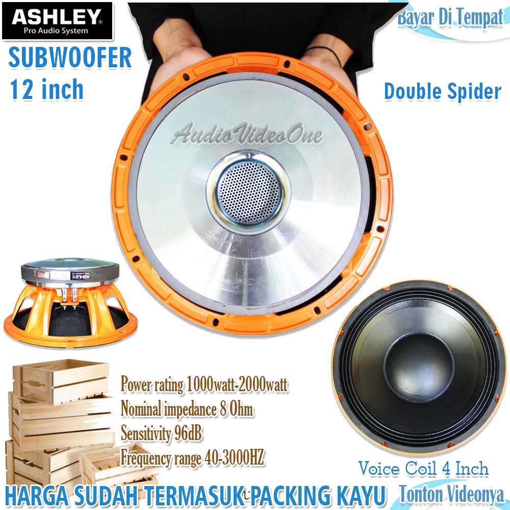 Subwoofer Ashley 12 Inch Double Spider Compour 12S Komponen Sound System Voice Coil 4 Inch Compour-1