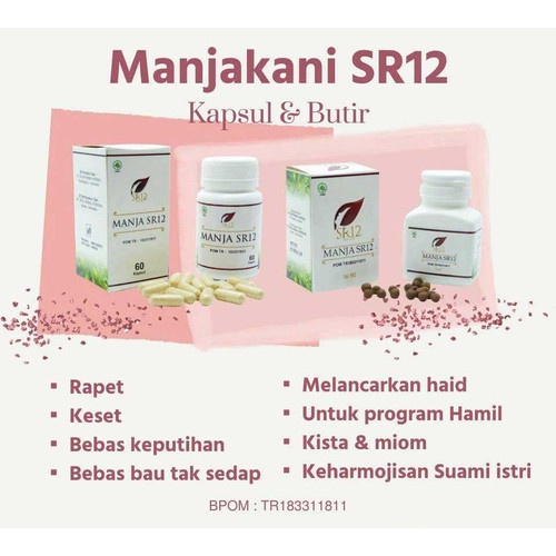 PELANCAR HAID AMPUH  MANJA SR12/ SR12 HERBAL /OBAT KEPUTIHAN/ KISTA / PROMIL BPOM