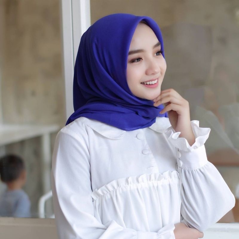 [COD] Bella Square Jilbab Segi Empat Variasi A Double Hycon-Biru BCA