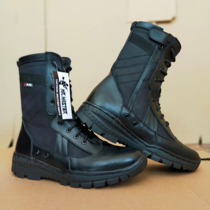 SEPATU PDL KULIT SAPI ASLI MODEL TERBARU MERK MR MASTER SEPATU PDL DINAS LAPANGAN TNI POLRI SECURITY SATPAM SEPATU BOOTS PRIA