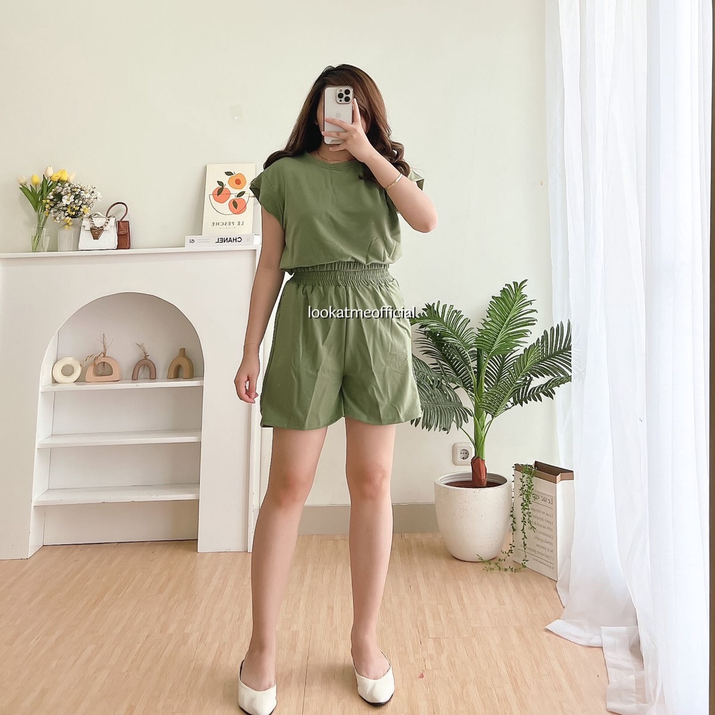 lookatmeofficial • Stella Set Wanita 2in1 Top + Short Pants