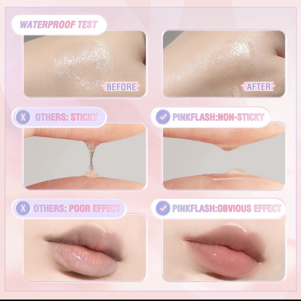 PINKFLASH Natural Lip Oil Lip Balm Lip Gloss Moisturize Repair Nourish Reduce Wrinkles Waterproof Multi-uses