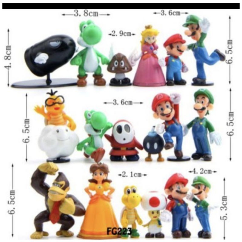 BONEKA SUPER MARIO DISPLAY 18 PCS#BABYIMPORT