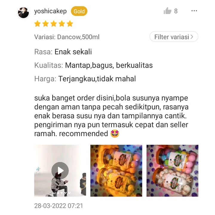 Bola Susu | Bola Susu Dancow | Bolsu Ganemol 500ml