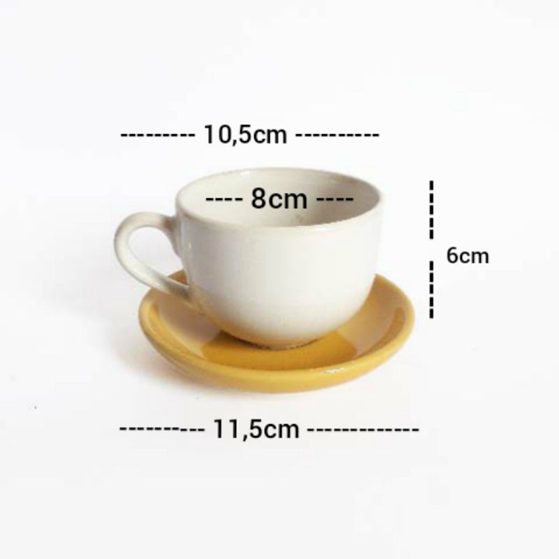 CS190Z Cangkir Putih Saucer Bulat Warna 190ml Tea Cappuccino Cup