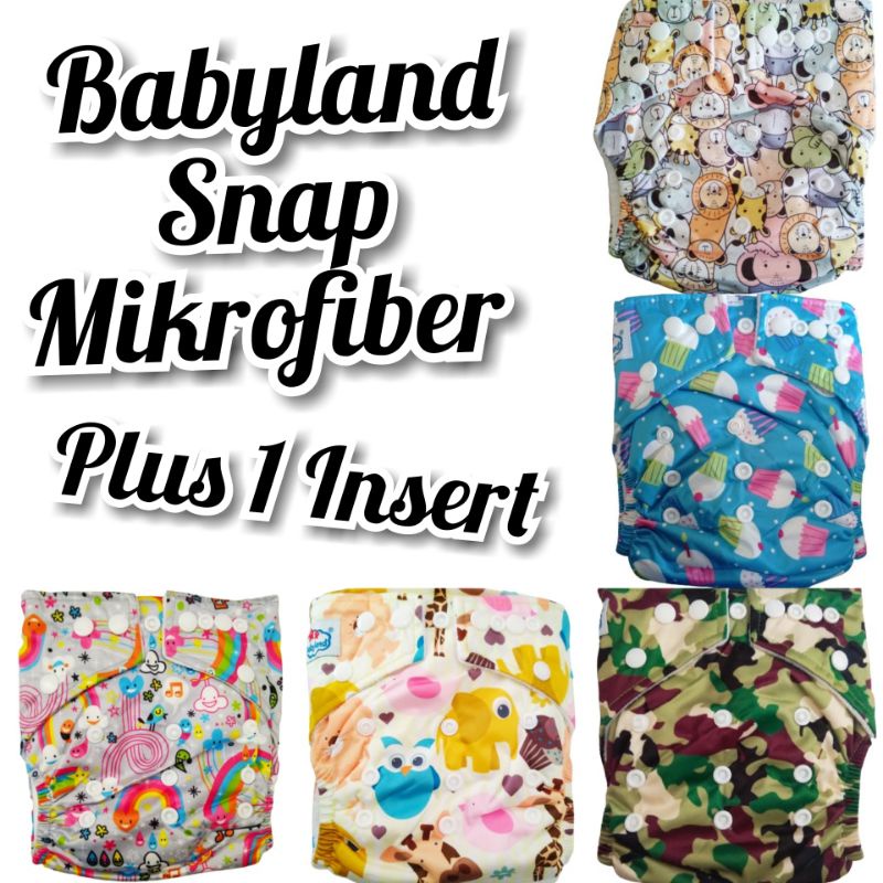 Jual Clodi Babyland snap 1 insert mikrofiber popok kain cloth diapers