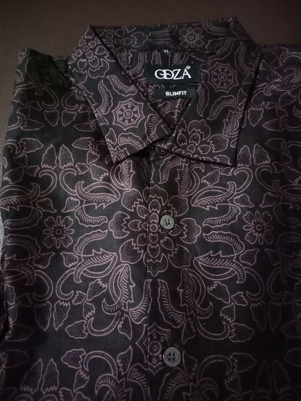 Odza Baju Kemeja Batik Slim Fit Pria Kasual Lengan Panjang