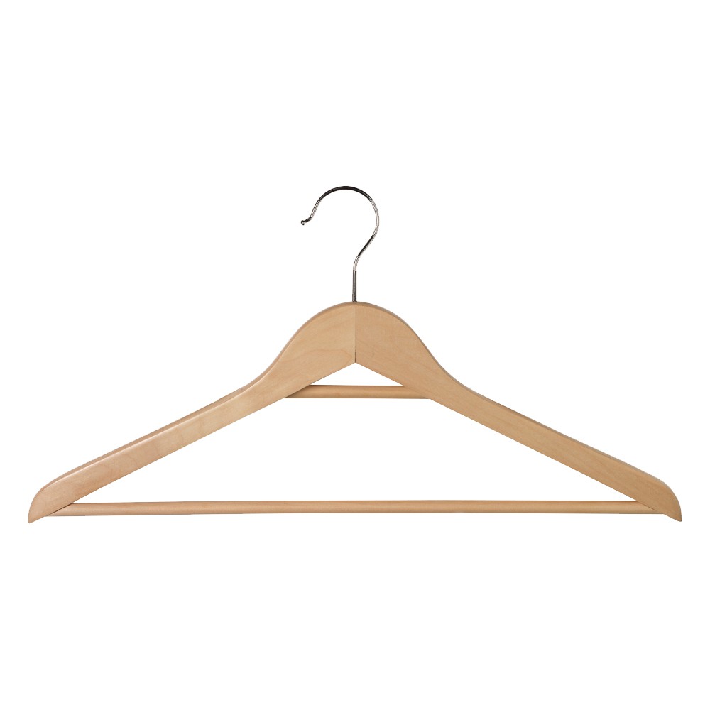 HOPA GANTUNGAN BAJU set isi 5 pcs - Hanger kayu (Wood) warna Natural / Gantungan baju - HHL-128