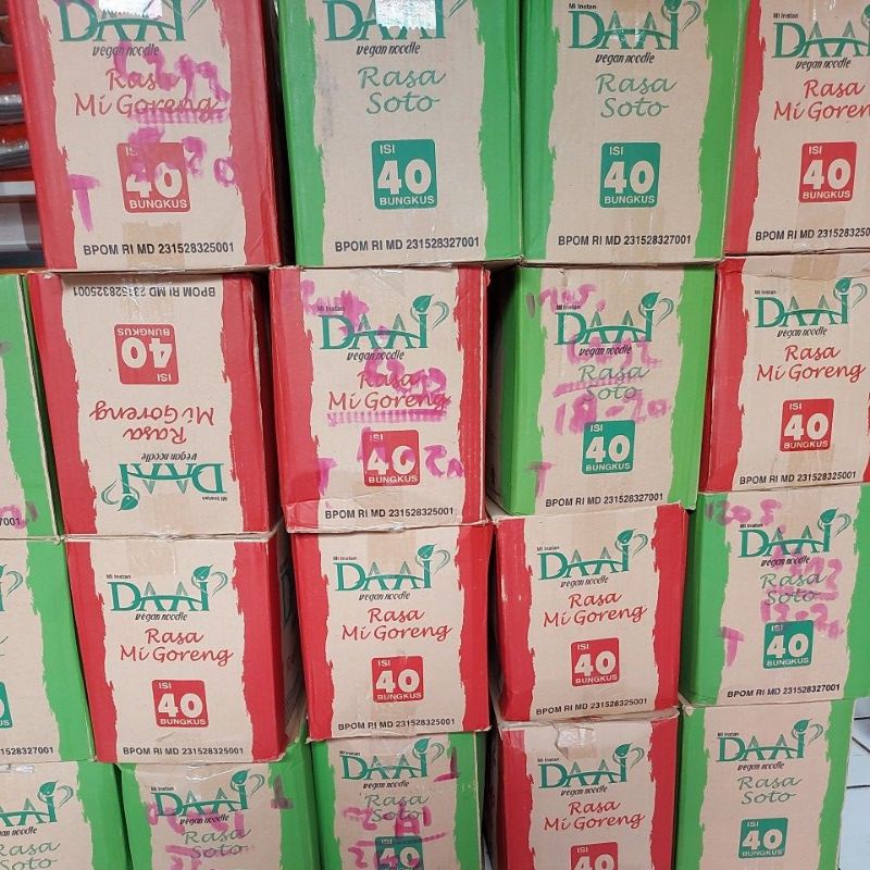

DAAI VEGAN NOODLE, 1DUS ISI 40 BKS, RASA SOTO