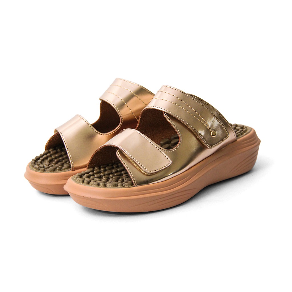 Kozuii K-Walk Sandal Terapi Kesehatan Sandal Refleksi Sandal Akupuntur Sandal Rematik-Gold - S