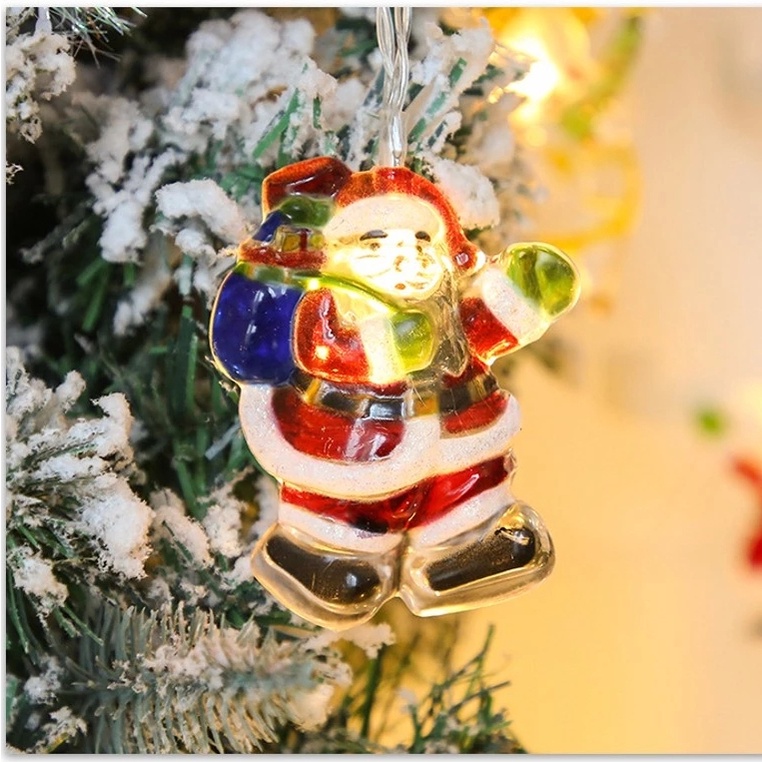 [LED Santa Claus Snowflake String Light] [Battery Powered Christmas Decoration Light for Home, Party]