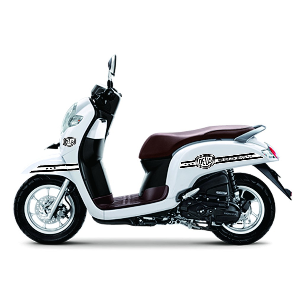 STRIPING VARIASI HONDA SCOOPY NEW 2016-2021 MOTIF DEUS HITAM PUTIH STRIPING SCOOPY NEW